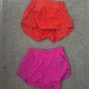 lululemon athletica Orange and Pink Athletic Shorts
